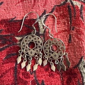 Vintage Sterling Silver Filigree Earrings